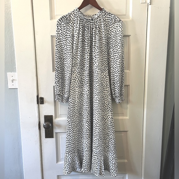 J. Crew Ruffle-Neck Leopard Peasant Dress - 2 - Picture 5 of 9